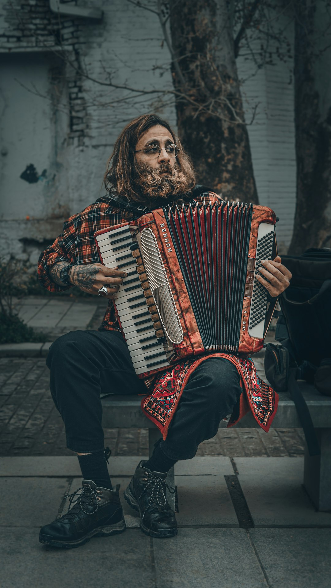 Person practicing guitar